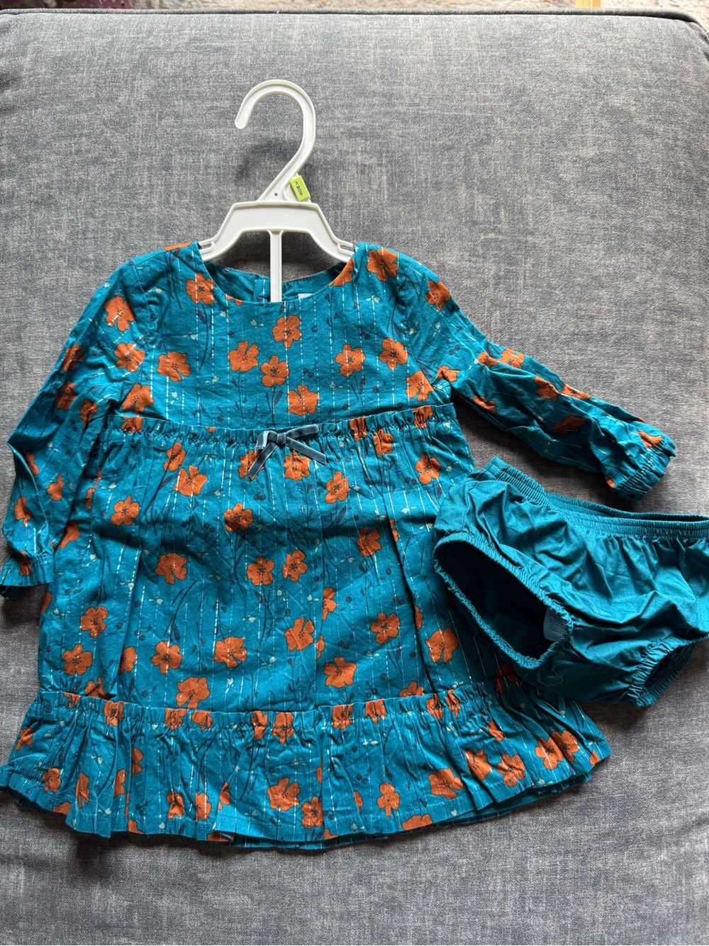 Carter's Teal Dress with Orange Floral Print
